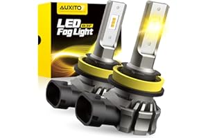 AUXITO H11/H8/H16 LED Fog Light Bulbs or DRL, 6000 Lumens 3000K Amber Yellow Light, 300% Brightness, CSP LED Chips Fog Lamps Replacement for Cars, Play and Plug (Pack of 2)
