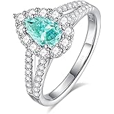 ceerom Moissanite Engagement Rings for Women | 2.2CT Royal Blue Oval-Cut VVS1 | Multi-Color Multi-Cut 1.7-1.8CT | Premium S925 Sterling Silver 18K White Gold Plated | Wedding Promise Ring Size 4-10| Perfect Valentine’s Day Gift