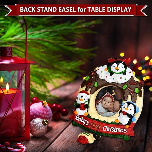 HERZOME Babys First Christmas Picture Frame Ornament 2023