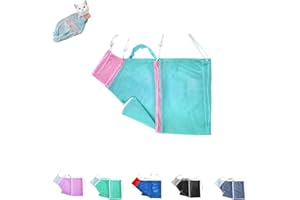 SHELDAMY Cat Bathing Bag, Grooming Net Bag Adjustable Breathable Anti-bite and Anti-Scratch Washing Mesh Bag for Shower, Nail Trimming, Injection