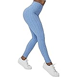 Varuwy Women's High Waist Yoga Pants TIK Tok Butt Lifting Anti Cellulite Workout Leggings Tummy Control Leggings Tight