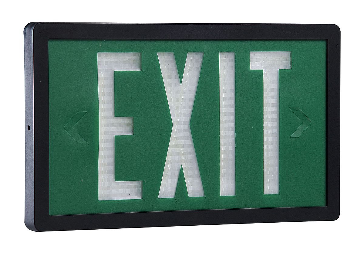 Isolite SLX60S10G 1 Face SelfLuminous Exit Sign, Green