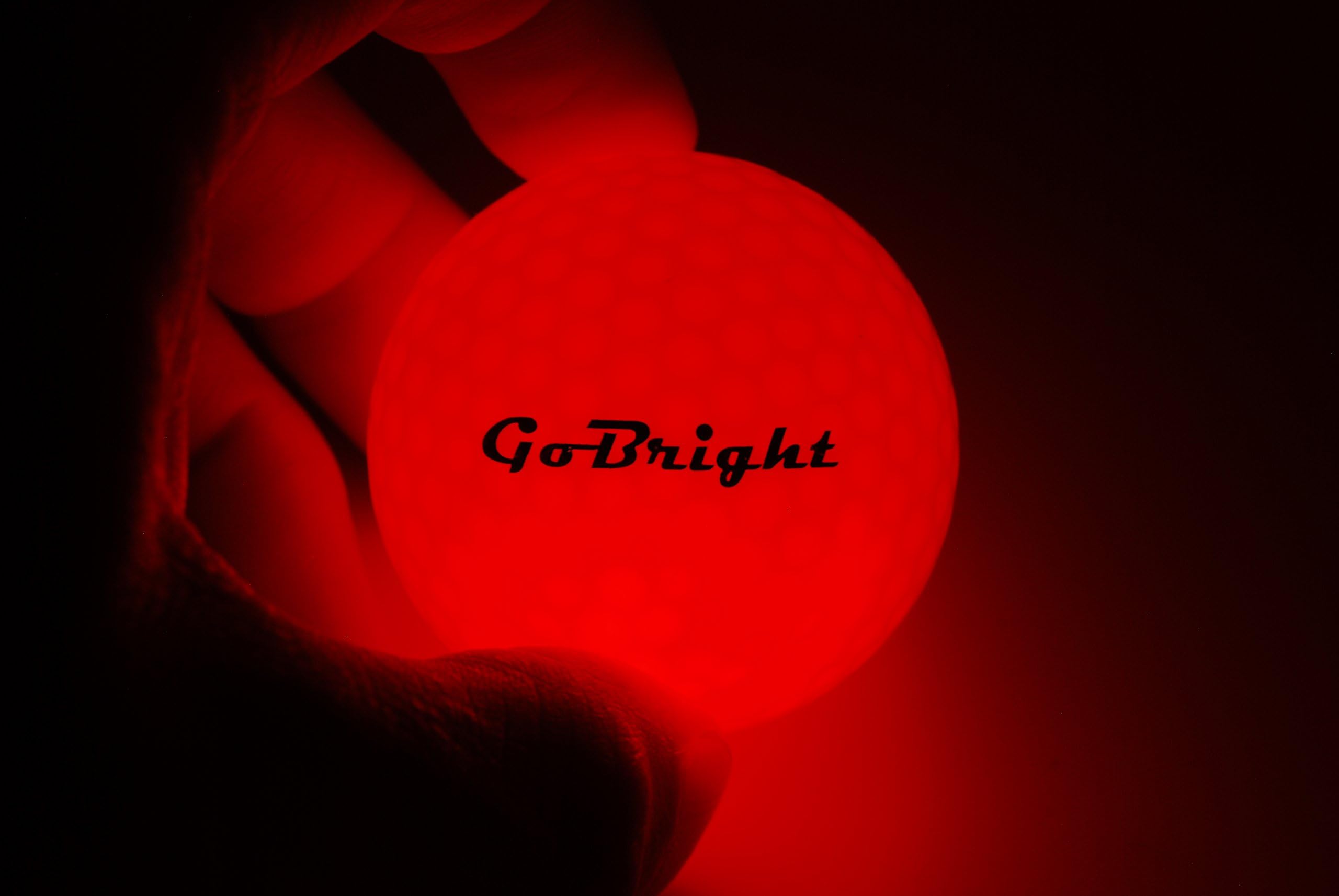 GoBright LED Light Up Golf Balls - Ultra Bright Glow in The Dark Night Golf Balls - Multi Color Choice of Red, White, Blue, Green, Pink, Orange - Pack of 2, 3, 4, & 6