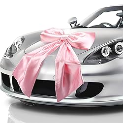 Breling Giant Car Pink Bow 28 Inch Satin Giant Bow