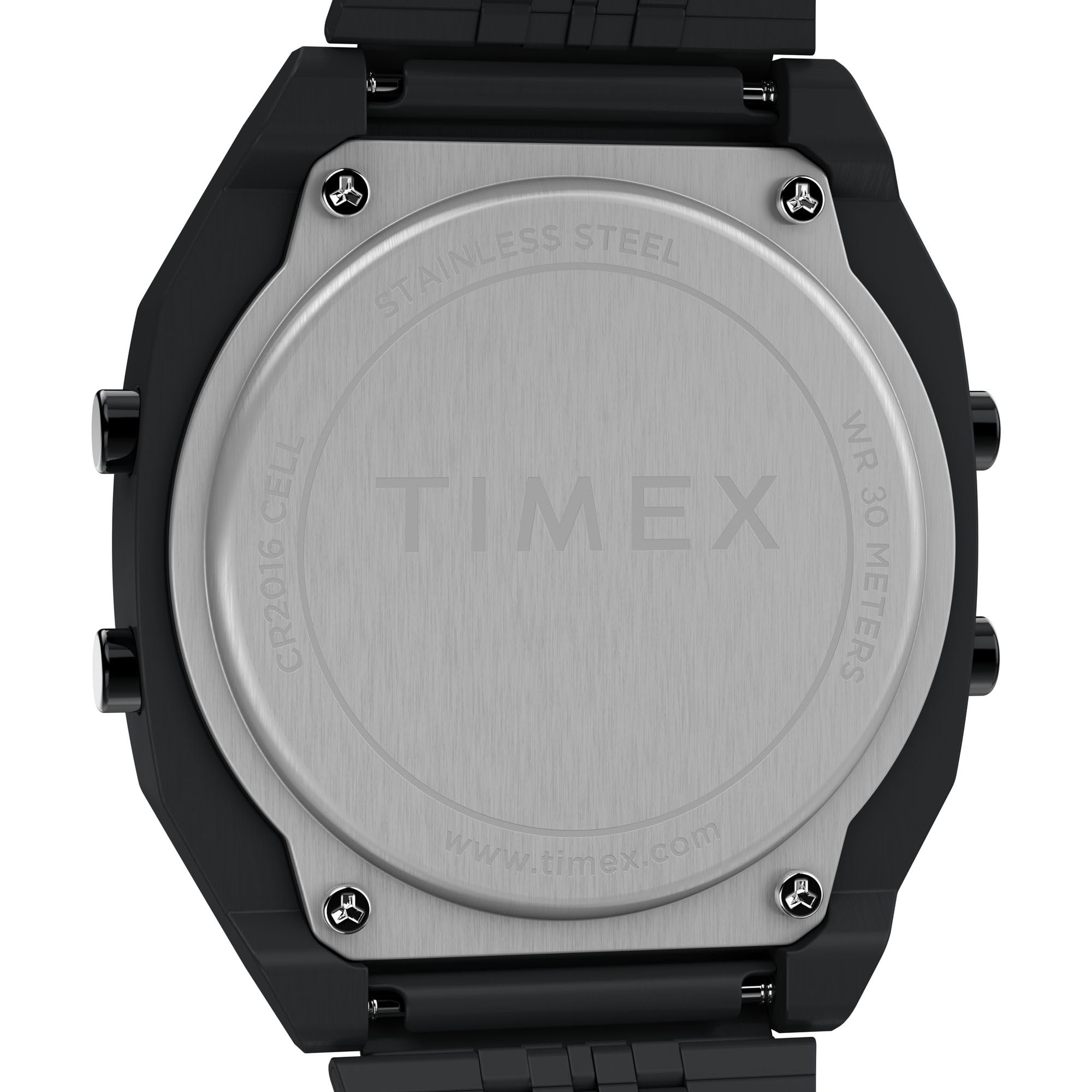 Timex Men's T80 36mm Watch - Black Band Digital Dial Stainless Steel Case