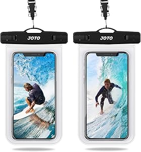 JOTO Universal Waterproof Pouch, IPX8 Waterproof Cellphone Dry Bag Underwater Case for iPhone 11 Pro Max Xs Max XR X 8 7 6S+ SE 2020, Galaxy S20 Ultra S10 S9 S8/Note10+ 9 up to 6.9" -2 Pack, Clear