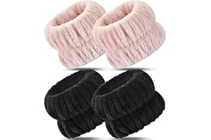 Darfukei 4pcs Wrist Bands for Washing Face, Arm Wrist Towels for Washing Face, Spa Face Washing Wristbands, Absorbent Wris Bands Face Wash Wristbands