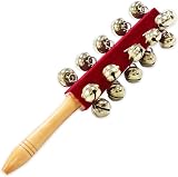 A-Star 21 Bell Jingle Sleigh Bell Stick Wood Handle 26cm Length