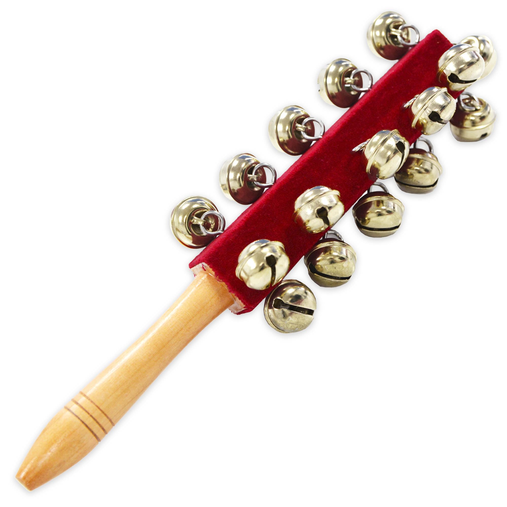 A-Star 21 Bell Jingle Shaking Sleigh Bell Stick Wood Handled - 26cm Length