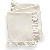 YCHWFF Knit Baby Blanket 40'x30' for Boy & Girl Soft Swaddle Blanket (White)