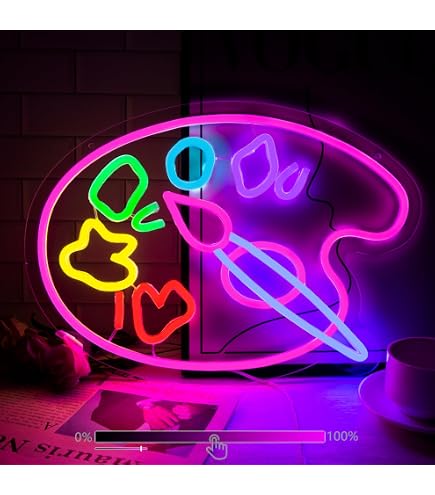 Insegna Al Neon 'Cool Kids Make Art' Per Cameretta: Luce LED Colorata E Dimmerabile Con Alimentazione USB - 2