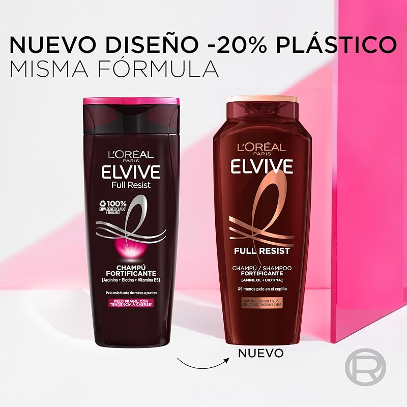 L'Oréal Paris Elvive Full Resist Champú Fortificante Pelo Frágil, 400ml