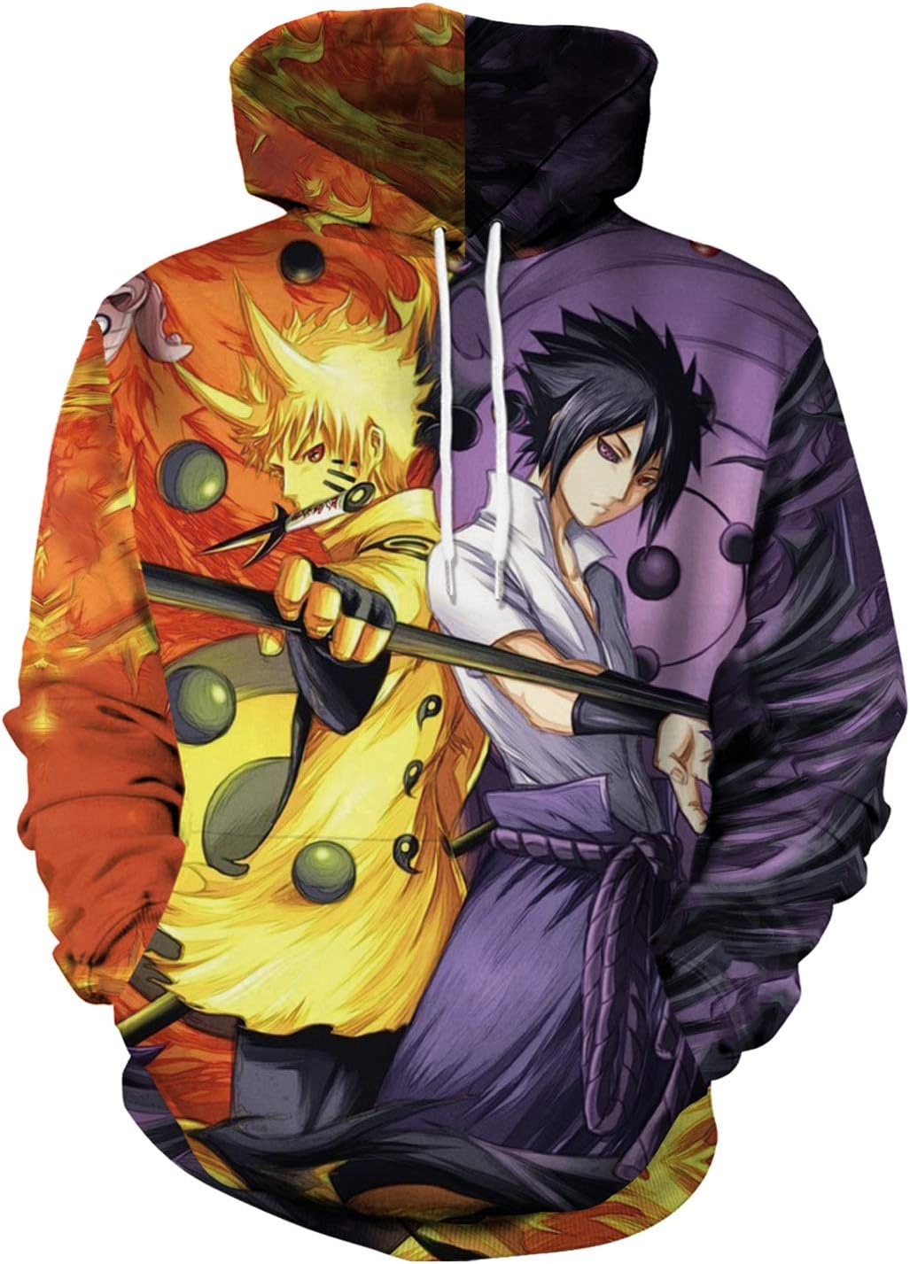 3D Naruto Anime Pattern Printed Pullover Hoodie Unisex Plus Size Outwear Lightweight Sweatshirt