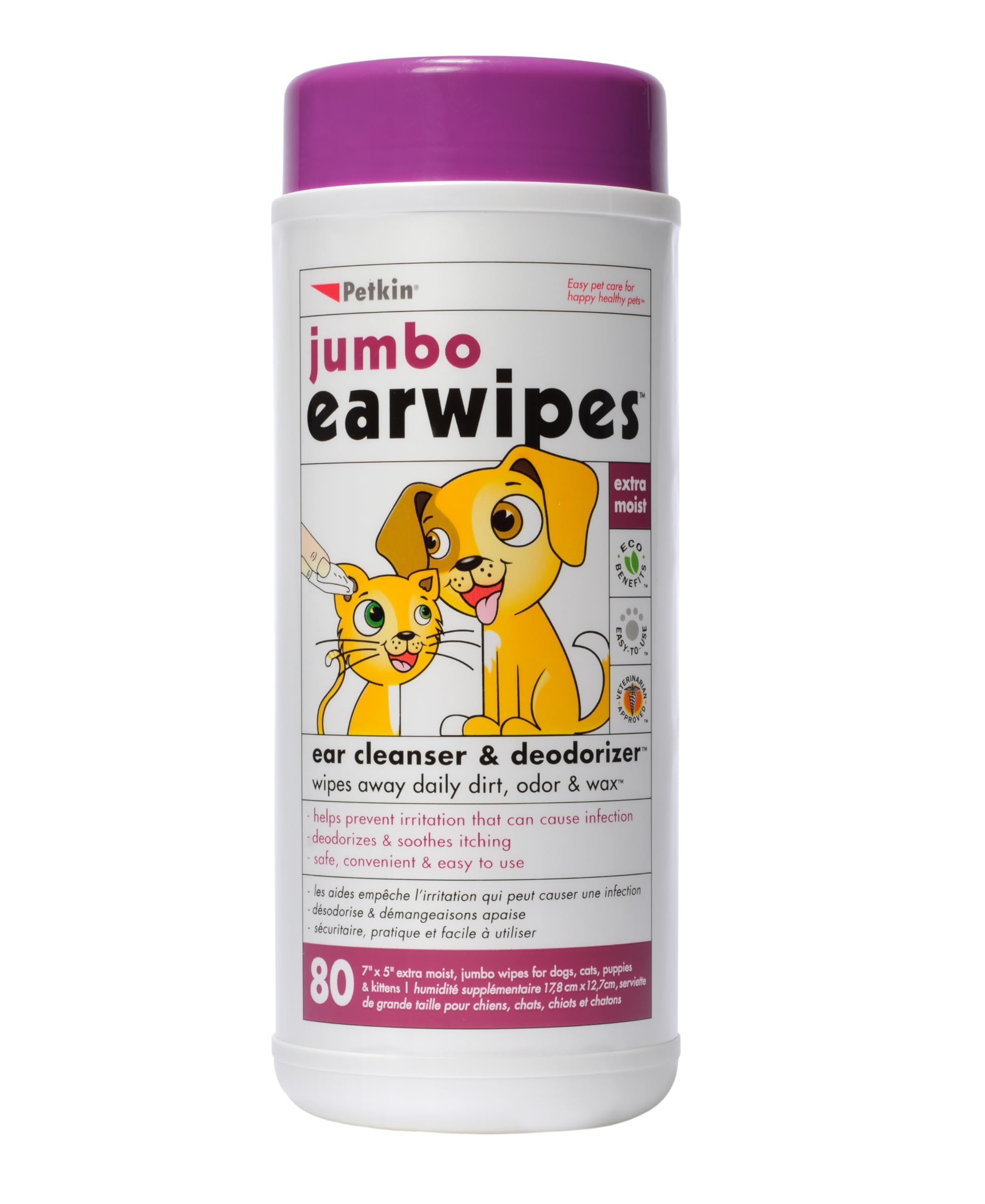 Petkin Jumbo Ear Wipes