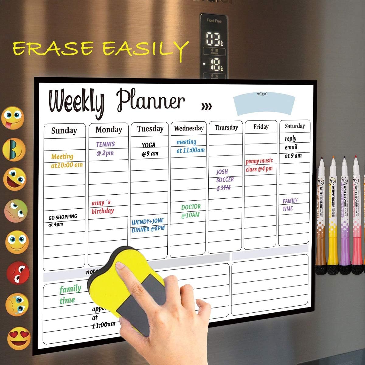 A4 Refrigerator Message Board Whiteboard Calendar Weekly