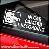 5 x Small In Car Camera Recording Stickers-CCTV Signs-Van,Lorry,Truck,Taxi,Bus,Mini Cab,Minicab-Security-Window-Go Pro,Dashcam