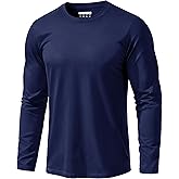 EKLENTSON Men's Cotton Crewneck T-Shirts Long Sleeve Plain Tee Moisture Wicking Casual Tshirts Solid Color