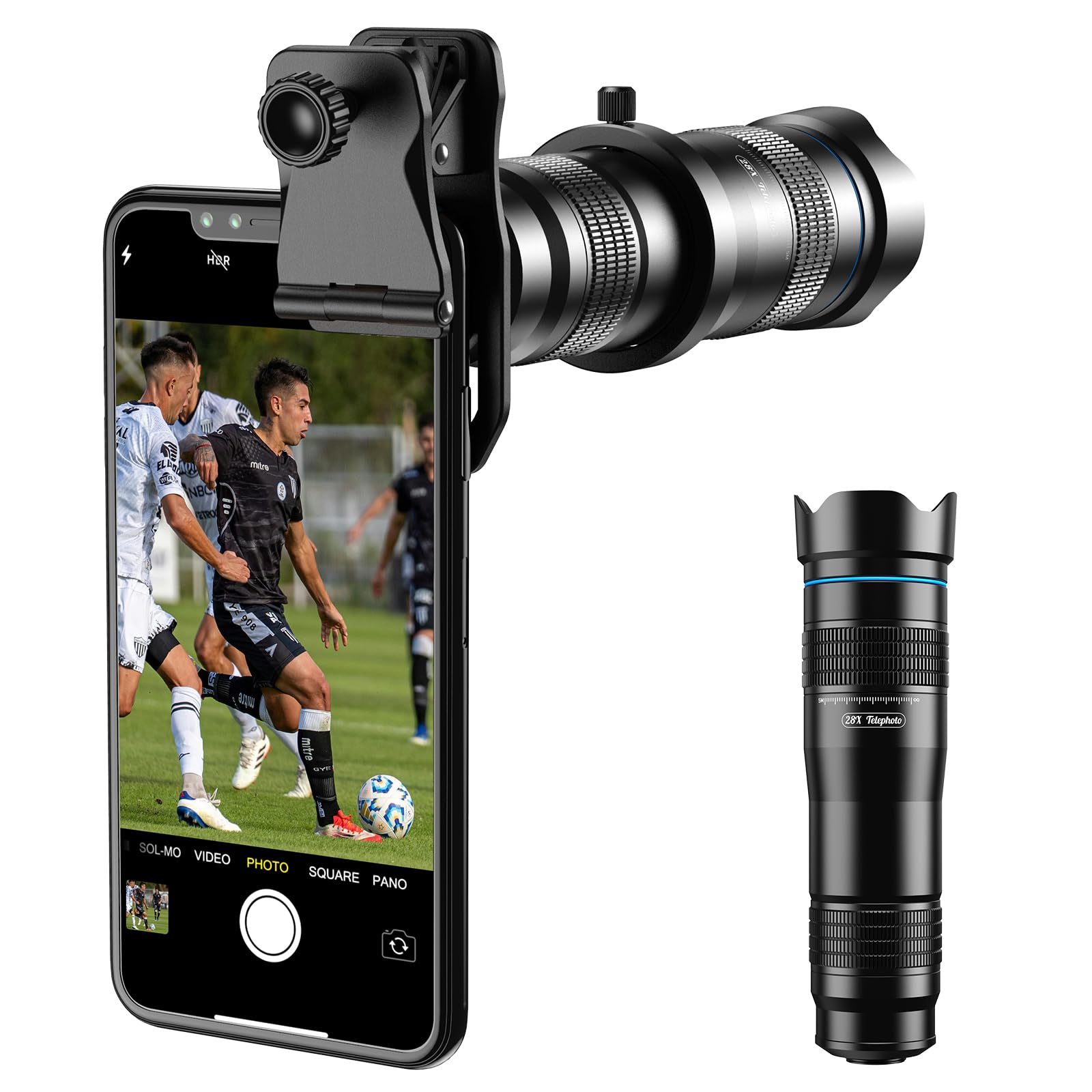 Apexel HD Cell Phone Lens-28X Telephoto Lens with Shutter for iPhone Samsung,Huawei,Xiaomi,Android Smartphone,Monocular Telescope