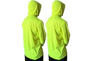 NY GOLDEN FASHION Hi Vis High Visibility T Shirt Long Sleeve Safety Construction Work Shirts with Hood