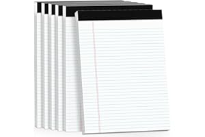 AILZFEI 300 Sheets Legal Pads 8.5 x 11 College Ruled 6-Pack White Paper Note Pad Narrow Ruled 50 Sheets per Notepad Perforated Writing Pad Sturdy Back 8x11 Legal Pads Pads of Paper
