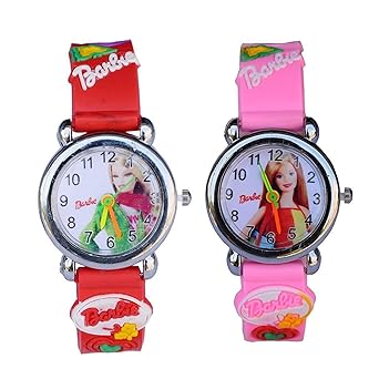 Bromstad B-1003 Analog White Dial Barbie Girls Watch