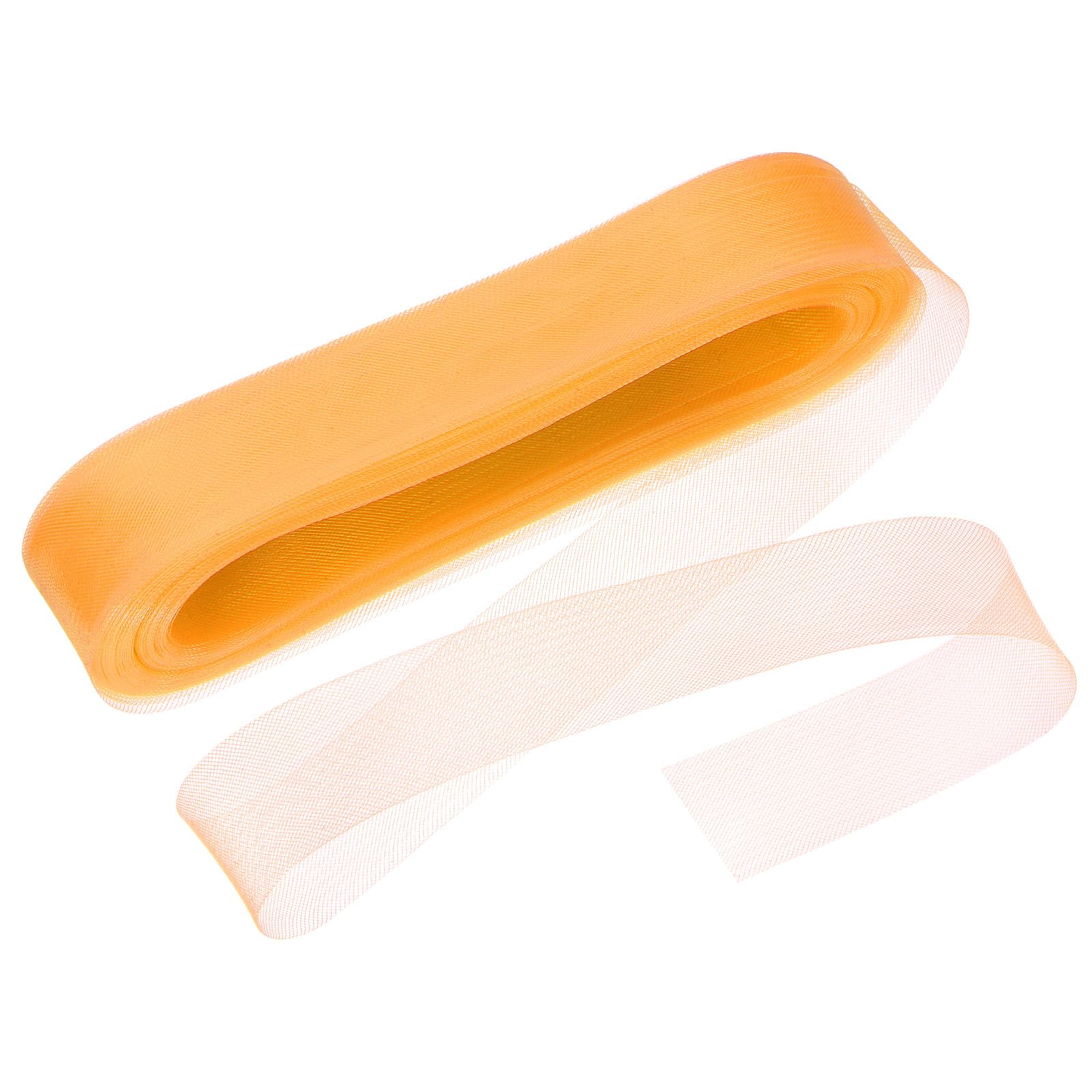 M METERXITY Stiff Horsehair Braid 2 Inch Wide 50 Yards Soft Polyester Horsehair Braid Roll for Wedding Dress/Dance Formal Dress Accessories/Skirt Boning Sewing Shaping [Dark Yellow]