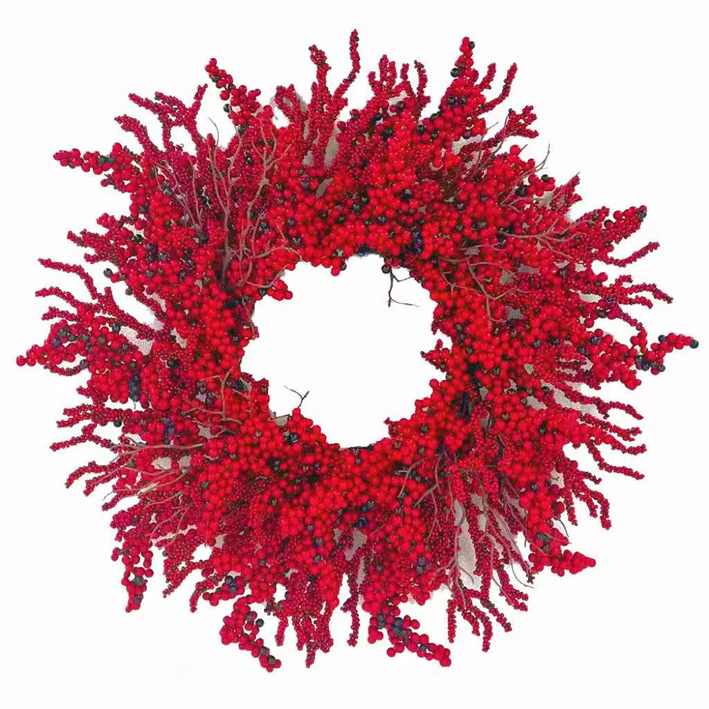 Photo 1 of 20 Inch Christmas Wreath for Front Door,Artificial Berry Wreath, Modern Farmhouse Flower Wreath, Used for Window, Wall, Porch, and Other Indoor and Outdoor Home Decorations