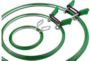Nurge Premium Quality, Metal Spring Tension Embroidery Hoops, Cross Stich Hoop, Darning Hoops, Embroidery Tension Shed (Green, Siz Mix)