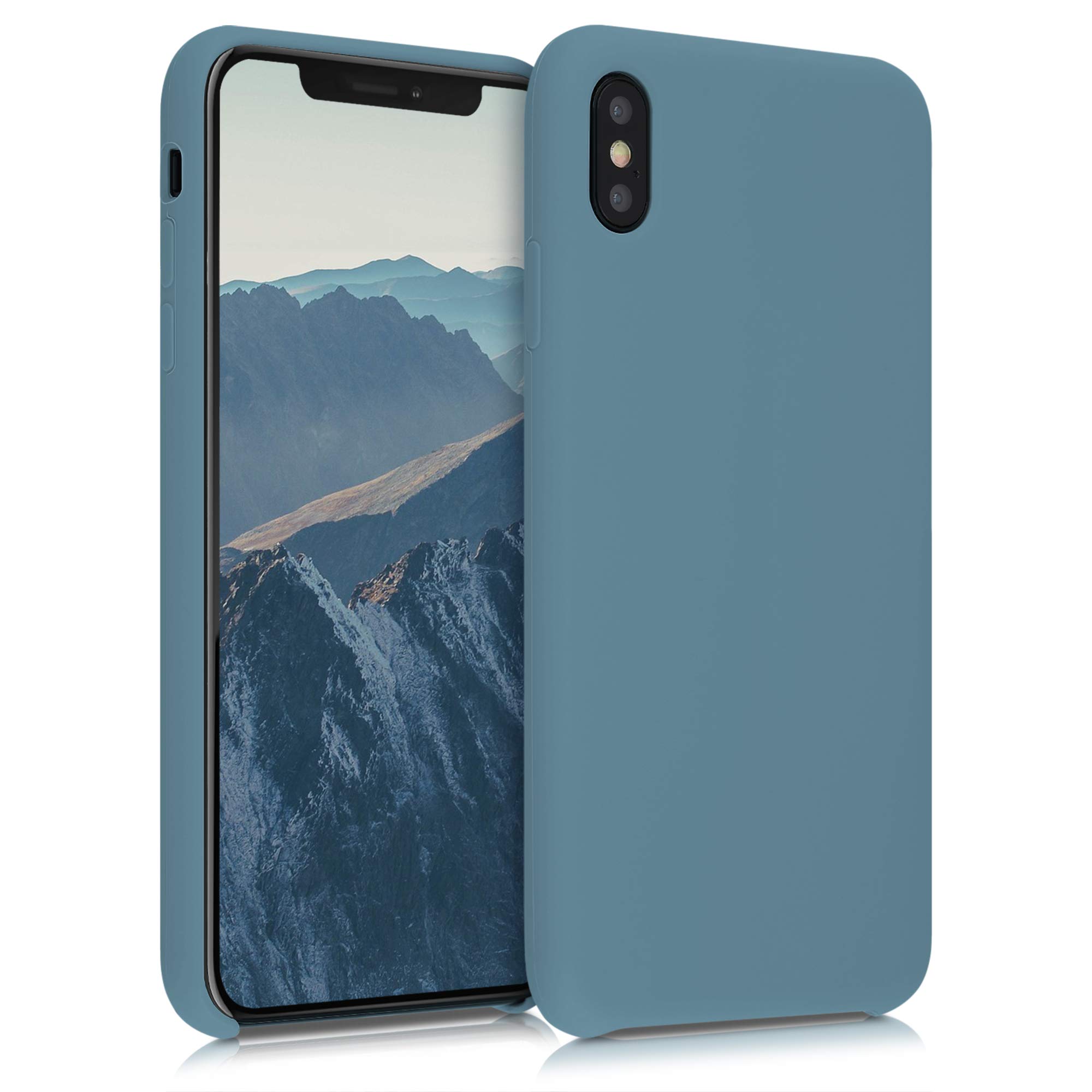 kwmobile Case for Apple iPhone XS Max Case - Soft Cover - Shockproof Silicone - Wireless Charging Arctic Night