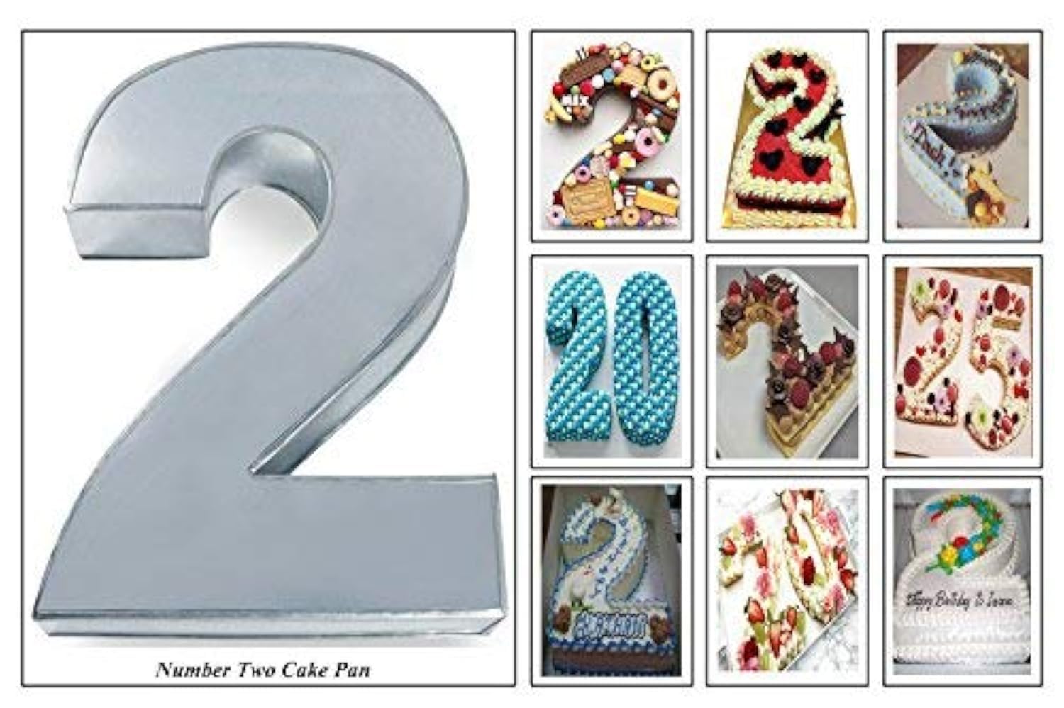 EUROTINS Small Number Birthday Wedding Anniversary Cake Tin – 10” x 8” (2.5” deep) (2)