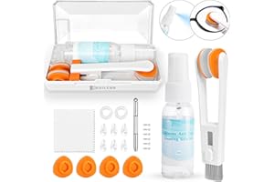 EDGLETE Glasses Cleaning Kit Eyeglass Cleaner - Portable Glasses Cleaner Tool with Lens Cleaners Spray (Anti Fog), Glasses Repair Kit with Screws, Travel All in One Eye Glass Cleaning Kit with Case