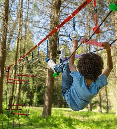 Amazon Com Hearthsong 36 Deluxe Ninjaline Backyard Obstacle