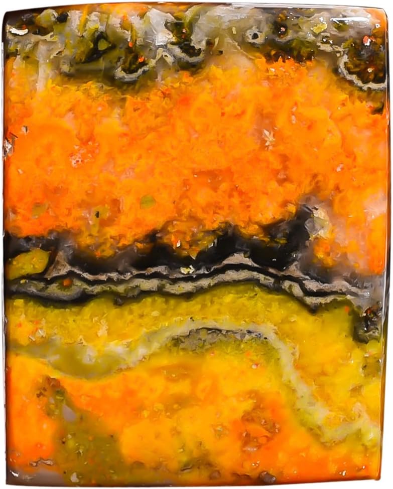 Crafted studio 46.9 Ct. Natural Bumble Bee Jasper Rectangle Cabochon Gemstone 34X28X5 mm ABS-35