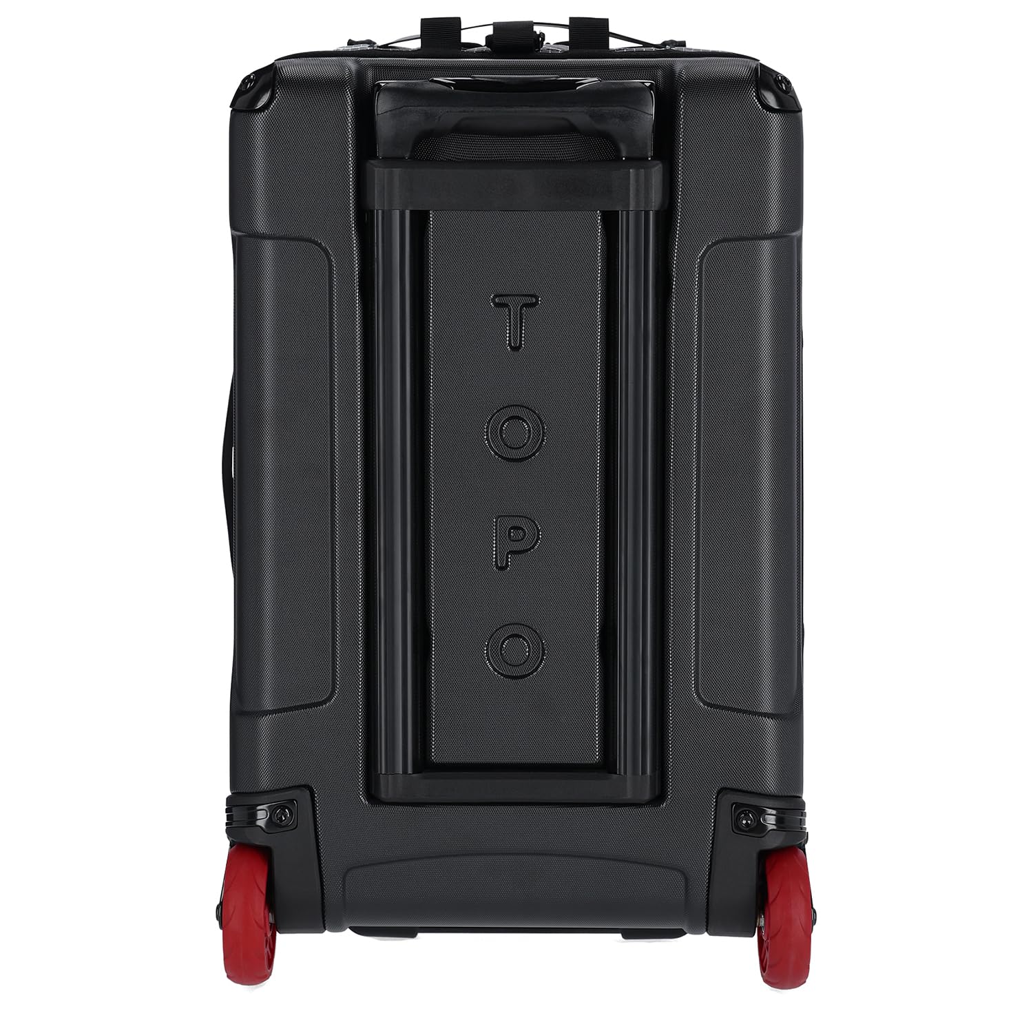 Topo Designs Global Travel Roller Bag Suitcase, Carry-On Friendly, 3 Carry Options, Smooth Heavy Duty Wheels, Telescoping Handle (Black)