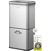 EKO 13 Gal Dual Compartment Motion Sensor Trash Can, Matte Stainless | Automatic Trash and Recycling Bin| 8.5 Gal Upper Bin + 4.8 Gal Pull-Out Drawer| Soft Close Lid| Fingerprint Resistant