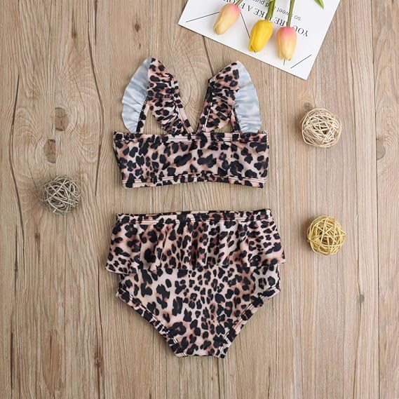 beach wear leopard ruffled design,fashin and cute