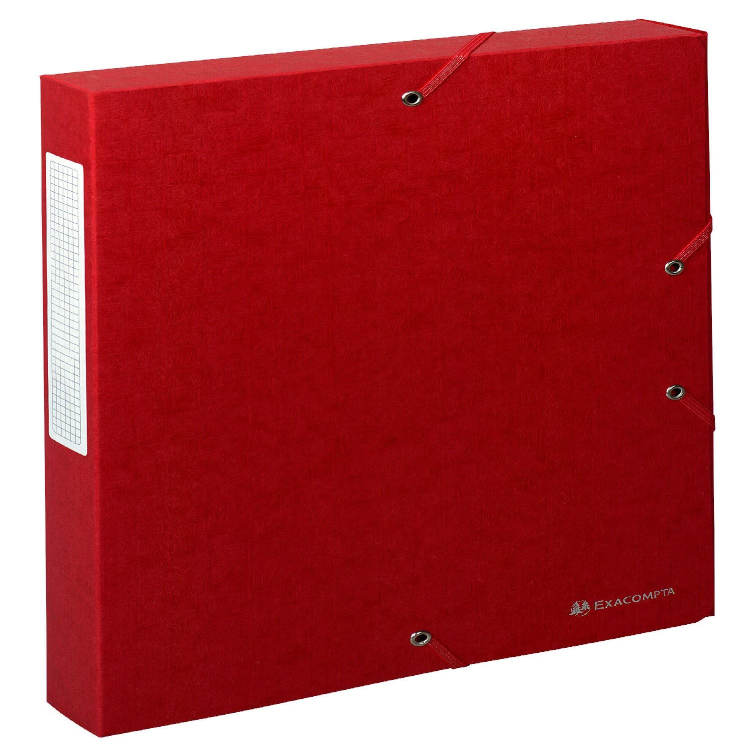 Exacompta - Ref 50815E - Scotten Filing Box - 250 x 330mm in Size, Suitable for Holding A4 Documents, 40mm Spine, 600gsm Genuine Pressboard, Spine Label - Red