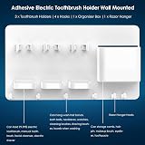 simpletome Electric Toothbrush Holder Wall Mounted Organizer ABS White view 3