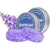 INSEEK Lavender Shampoo Bar, 2Pcs Natural Plant Solid Lavender Shampoo Bar Soap, Deep Clean Scalp, Oil Control, Reduce Frizzy Hair, Soft, Smooth, Shiny-Looking Hair for Men &amp; Women