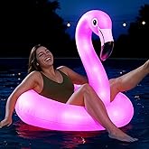 Floatify Flamingo Pool Float with LED Lights - Tropical Pool Floaties - Inflatable Pool Party Decorations and Pool Accessories - Battery-Powered Swimming Float