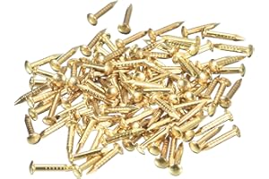 uxcell 420Pcs Small Tiny Nails 1.2x8mm(DXL) Tiny Brass Nails Hardware Round Head Brass Nail for Wooden DIY Projects Decorativ