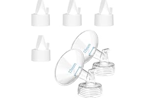 CUBCARE Flange Inserts for Spectra, Spectra Replacement Pump Parts for S1/S2/9 Plus, Not Original Accessories, Breast Pump Parts Include 2-Pack17MM Flanges and 4-Pack Duckbill Valves