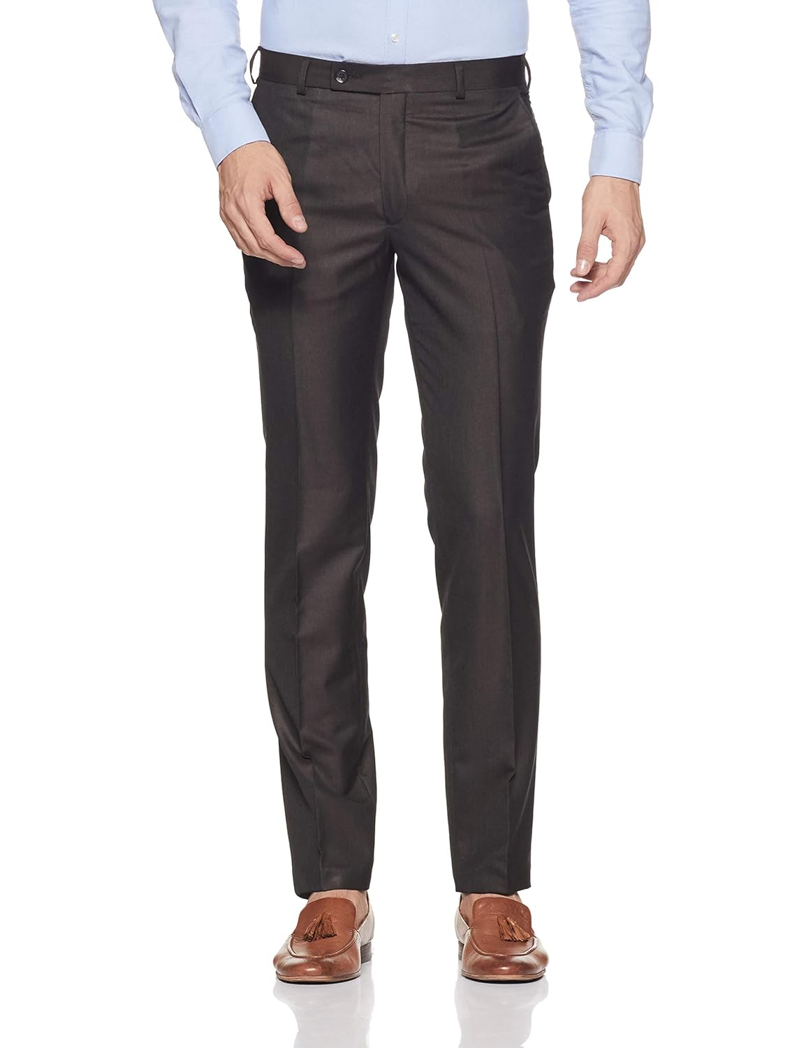 Buy Next Look Men's Slim Fit Formal Trousers (SMTS00001O8_Dark Brown_30W x 34L) at Amazon.in