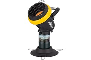 Comfort Gear Portable Personal Propane Heater, Indoor Safe for Camping, Garage, Patio, Tent, Outdoor, 4,000 BTU, Fits 1 Pound LP Tank, Black/Yellow