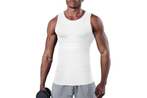KOCLES Compression Shirt Men Slimming Undershirt Body Shaper Vest, Gynecomastia Compression Tank Top, Shapewear Tummy Control