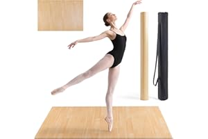 Tristcily Marley Dance Floor, Portable PVC Dance Mat 4x6 Feet with Carry Bag Non-Slip Shock-Absorbing Vinyl Flooring for Ballet Jazz Tap Home Studio Practice -4.5MM Thick for Adults and Kids