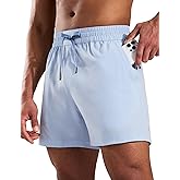 MIER Running Gym Shorts for Men 5 Inch Quick Dry Athletic Workout Shorts with Zipper Pockets, Elastic Waist, No Liner