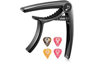 Donner DC-2 Black Guitar Capo Easy Use for Electric and Acoustic Guitars, Ukulele Banjo, Folk Guitars and Mandolin