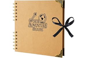 AIPASA Scrapbook Album, Our Adventure Book, Scrap Book Photo Albums, Photobook Memory Books, Scrapbooking Albums Ideal for DIY Scrapbook Journal, Travel Gift, Art & Craft Projects (Brown, 8x8 Inch)