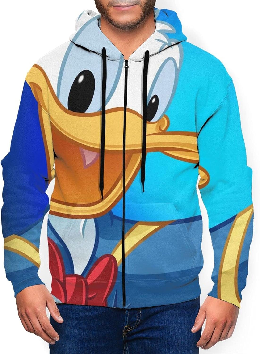 Amazon.com: Donald Duck Men's Hoodie Fashion Full-Zip Pullover Hoodies Sweatshirt Outerwear For 
